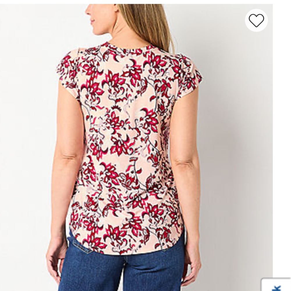 Floral Pink and Red Women's Top - Picture 2 of 13